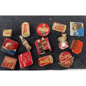 Lot Of 14 Vintage Coca-Cola Buttons Pins